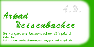 arpad weisenbacher business card